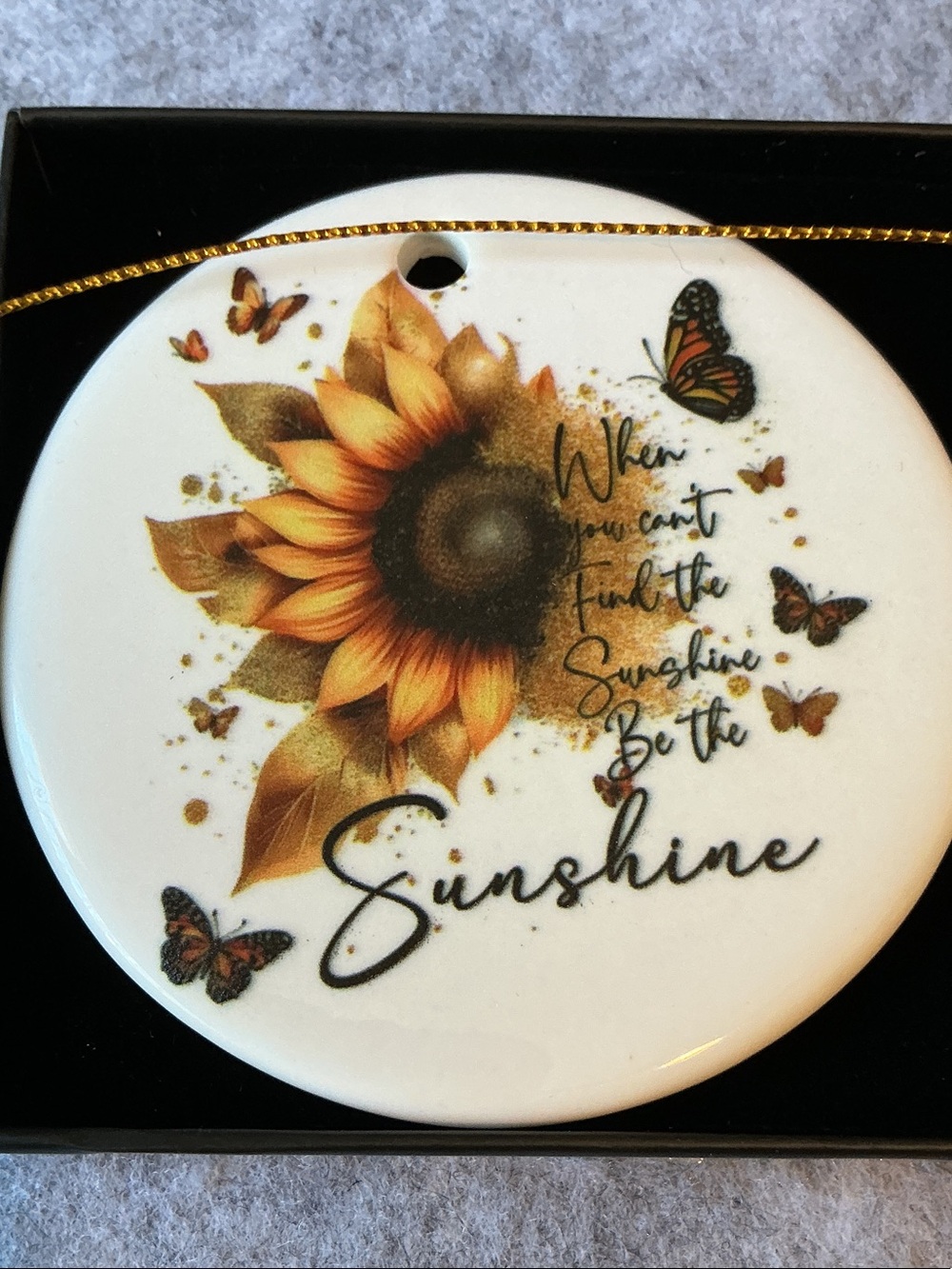 Sunflower 'Be the Sunshine' Porcelain Ornament- NWT